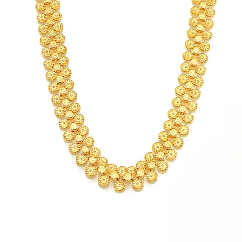 Aaishwarya 18K Gold Plated Bold Floral Chain Necklace |Chains for Women and Girls | Waterproof Anti-Tarnish | Elegant Jewelry Gift | Statement Party Accessory | Flower Jewellery