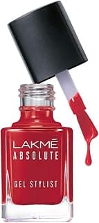 Lakmé Absolute Gel Stylist Nail Color, Scarlet Red, 12 ml