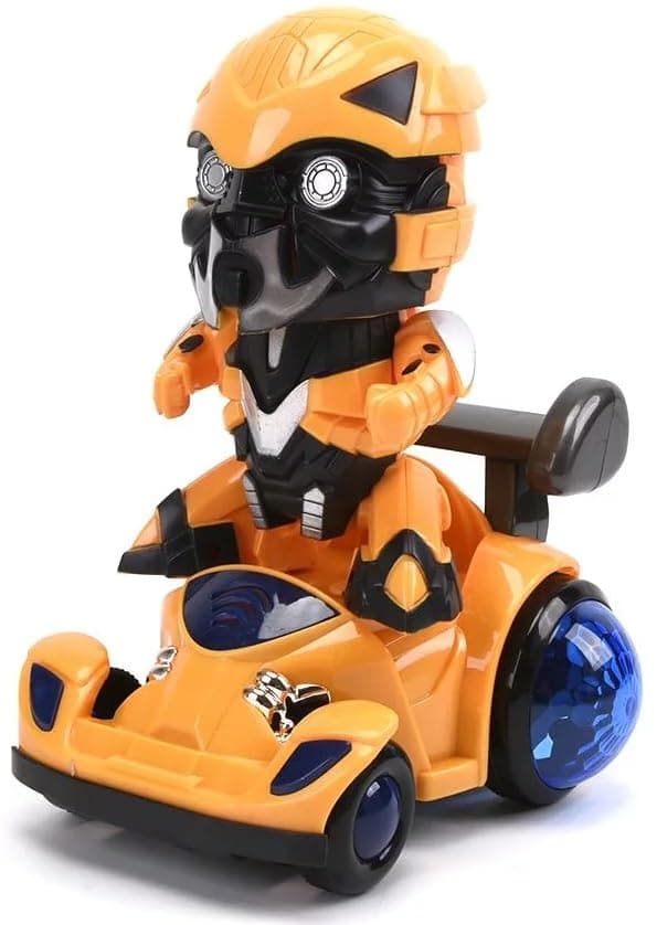Goyal's Hero Car | 360° Rotating Toy with LED Lights | Durable & Fun Action Figure Toy for Kids | Battery Operated, Suitable for Ages 3+, Orange