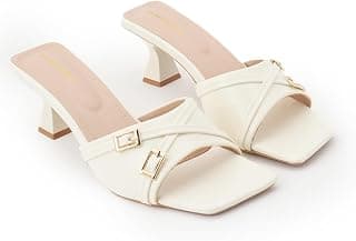 DROP BOLD SQUARE TOE KITTEN HEEL WITH BUCKLE DETAIL FOR WOMEN