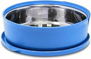 SIGNORA WARE Monarch Stainless Steel Big Storage Container | Airtight & Leakproof | Microwave Safe | Preserves Freshness & Aroma | Best for School, Office, Picnics & Outdoor Activities (800ml | Blue)