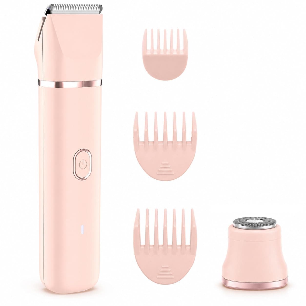 All-in-One Women‘s Trimner | 2-in-1 Rechargeable Bikini Trimmer for Women & Trimmer for Women Private Part | Painless Body & Facial Hair Remover (Pink)