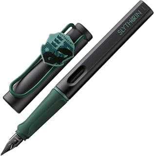 Lamy Safari Harry Potter Slytherin Fountain Pen - Special Edition Fountain Pen with House Coat of Arms - Steel Nib in Line Width M - with Ergonomic Handle - Includes T10 Blue Ink Cartridge