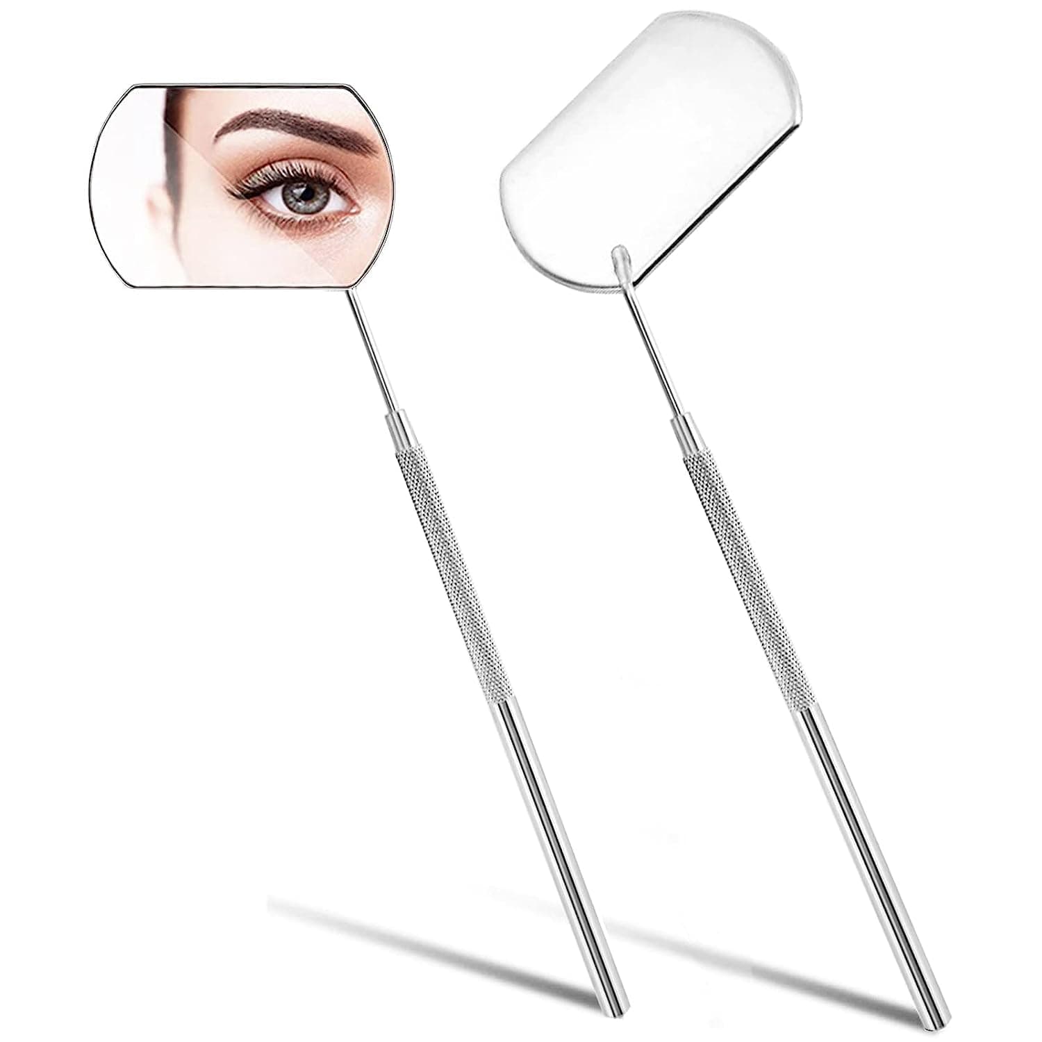 INOG Eyelash Mirror Stainless Steel Eyelash Makeup Mirror, Eyelash Extensions Accessories for Lash Extension Supplies (Silver)