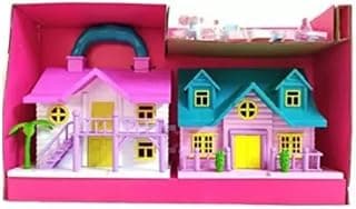 Mini Doll 2 in 1 House Set for Girls Kids, Folding & Openable Door with Furniture, 100% Non-Toxic BPA Free Plastic, Doll House Play Set (Big Doll House)