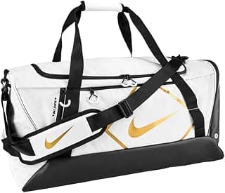 Nike Diamond Duffel Bag - Summit White/Black/Metallic Gold, ONE Size