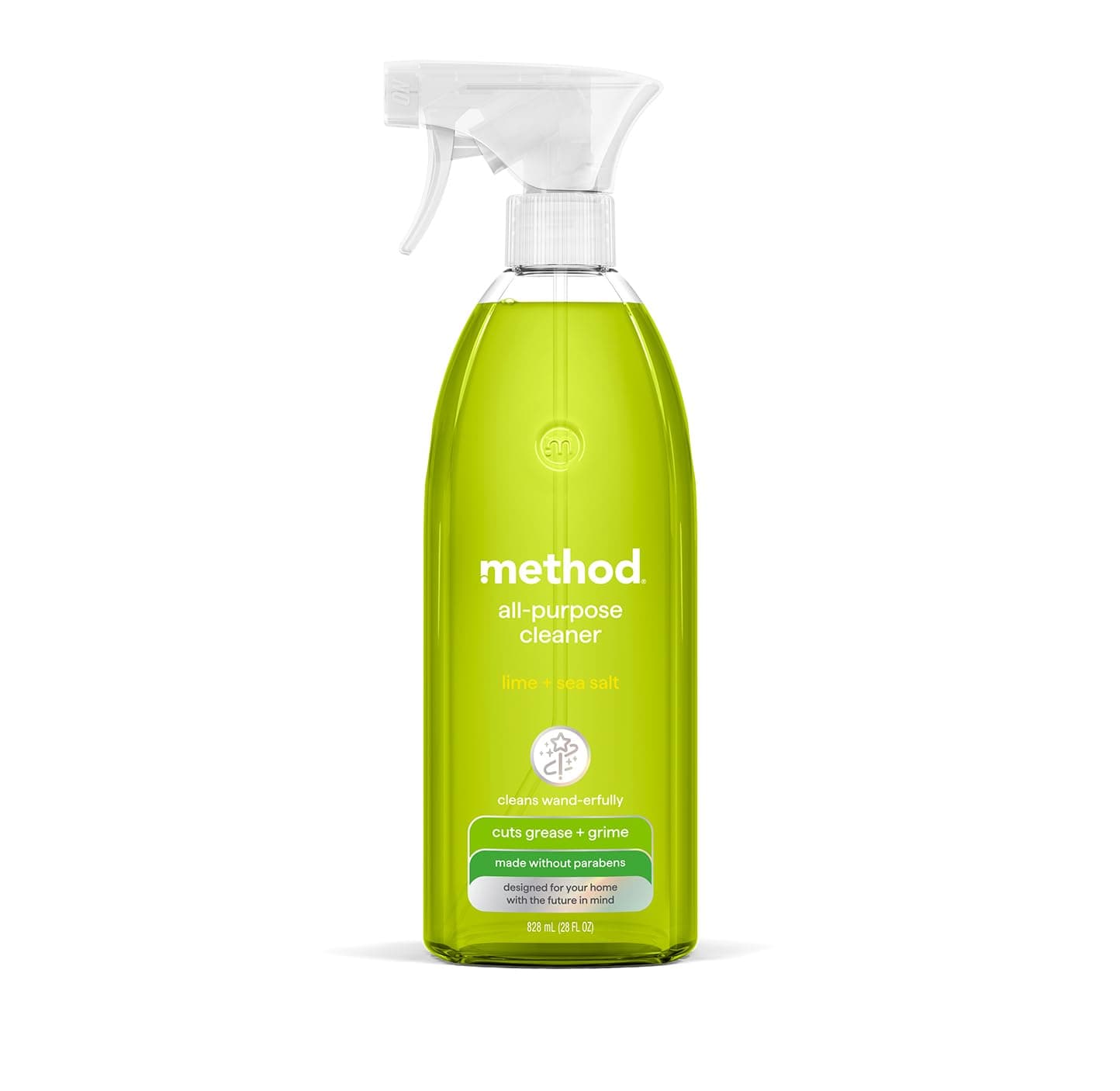 Lime Plus Sea Salt, 28 Ounce : Method Naturally Derived All Purpose Surface Cleaner Spray, Lime + Sea Salt, 28 Ounce