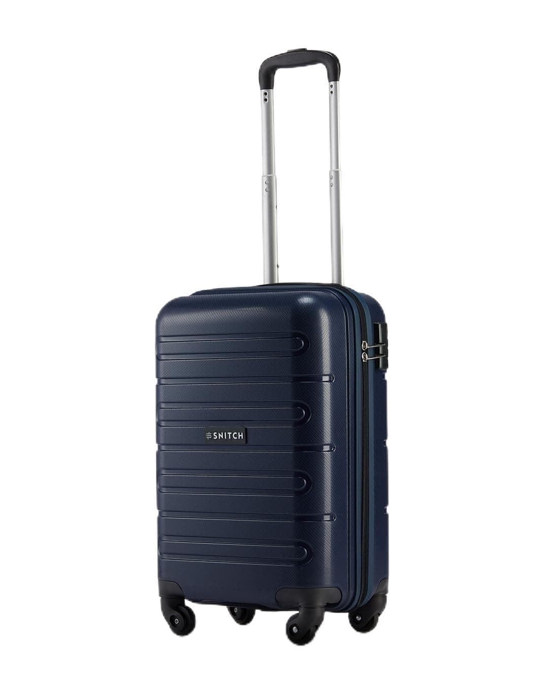 SNITCH Loop Cabin Size Blue Polypropylene Hard Travel Suitcase - Trolley Bag Small & Luggage with 4 Wheels, Secure Lock & Free Shoe Bag