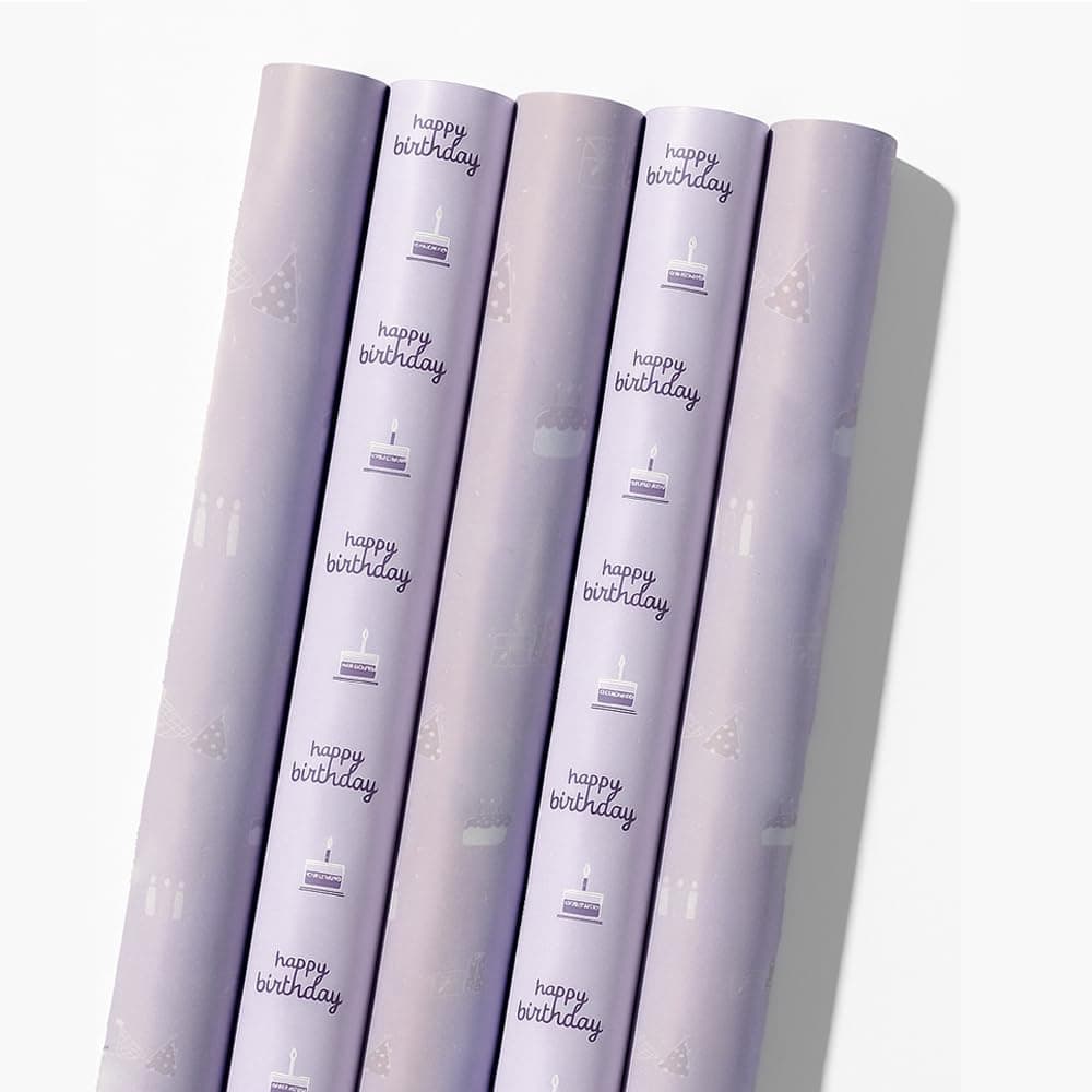 Confetti Gifts Lavender Gift Wrapping Paper Sheet - Premium Design Paper for Packing, Printed Wrapping, Gift Cover Set of 6 (19.5 x 27.5 Inches)