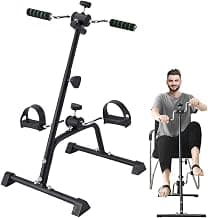 Proberos® Multifunctional Pedal Exerciser Bike with Dual Hand Rockers, Adjustable Height & Resistance, Non-Slip Feet, Compact Design for Home Gym Upper & Lower Body Workout, Exercise Cycle for Home