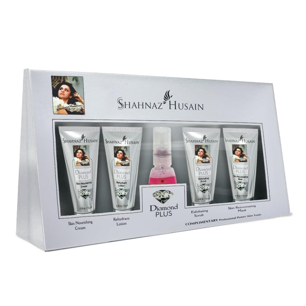 Shahnaz Husain Diamond Skin Revival Facial Kit (10g x 4) – Cream, Scrub, Lotion & Rejuvenating Mask | Free Professional Power Skin Tonic 15ml
