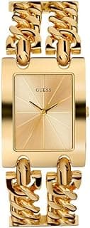 GUESS Rectangle 28mm Champagne Dial Analog Women Watch - W1117L2
