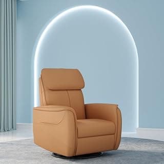 The Sleep Company Luxe Pro Massager Motorised Recliner Sofa| Deep Kneading Rollers| Zero-Gravity Motorized Recline | Revolve Upto 270⁰ | Leatherette Upholstery | Tan Brown | Free Installation