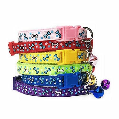 THE DDS STORE Adjustable Kitten Collar Printed Bell Cat Pet Puppy -Color May Vary (Buy 1 Get 1 Free), 12 x 0.39 cm