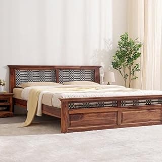Home Centre Helios - Kian | Sheesham Wood | Queen Beds | Brown | 1 Year Warranty