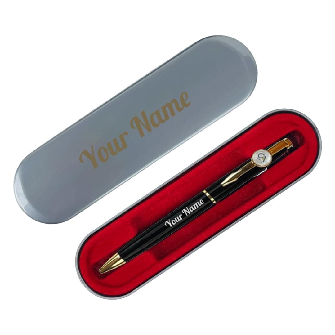 Giftana Personalized Pen with Name Engraved with Box on Both, Customized Name Premium Metal Ball Pen for Men and Women, Birthday Gifts for Teachers (CA)