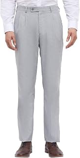 Park Avenue Men Comfort Fit Solid Pattern Polyester Blend Double Pleat Formal Trouser