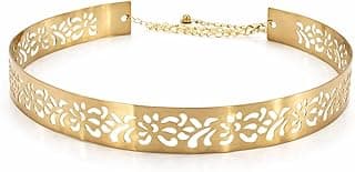 YouBella Jewellery Celebrity Inspired Adjustable Metal Plate Type Golden Kamarband Waist Belt for Women/Girls