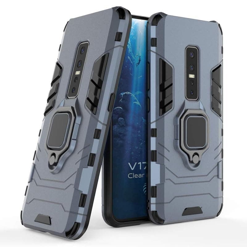 ONELIKE 360° Shockproof Slim Drop Full Body Protection Robot Ring Phone Back Cover for vivo 1909 / vivo V17 Pro - Blue