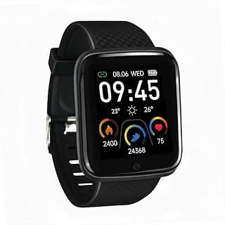 Bouncefit Bouncefit M I D116 Fitness Band Smart Watch for Men, Women, Boys, Girls, Kids – Single Touch Interface, Water Resistant, Workout Modes,Quick Charge Sports Smartwatch – Black (BB)
