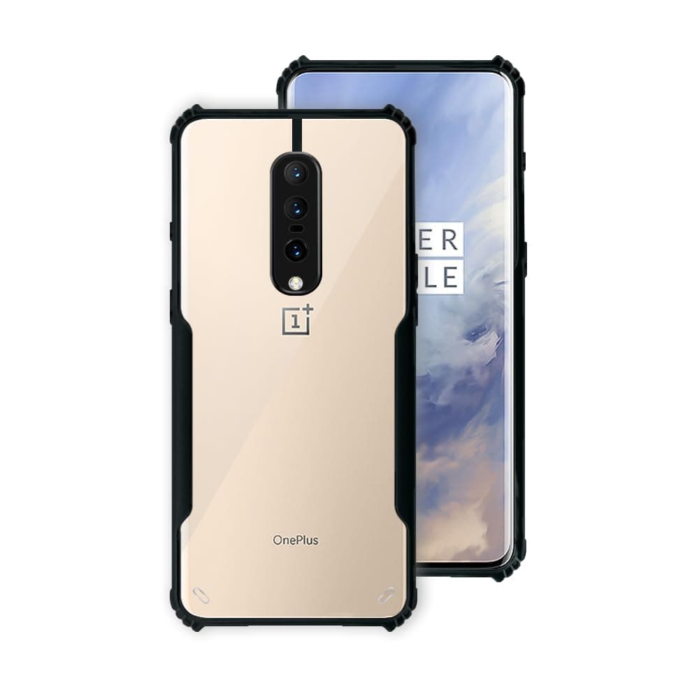 7SEVEN® Ipacky Back Cover for OnePlus 7 Pro Mobile Back Case Shock Proof Design Camera Edges Protection Crystal Clear Phone Case Precise Cutouts Matte Black Soft Bumper Phone Cover