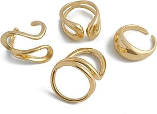 Shining Diva Fashion Stylish Trendy Finger Rings Set for Women & Girls | Chunky Minimal Statement Ring Combos Latest Modern Elegant Jewellery Collection