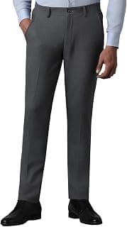 Louis Philippe Men's Slim Fit Mid Rise Super Solid Superior Comfort with Extra Stretch Trouser
