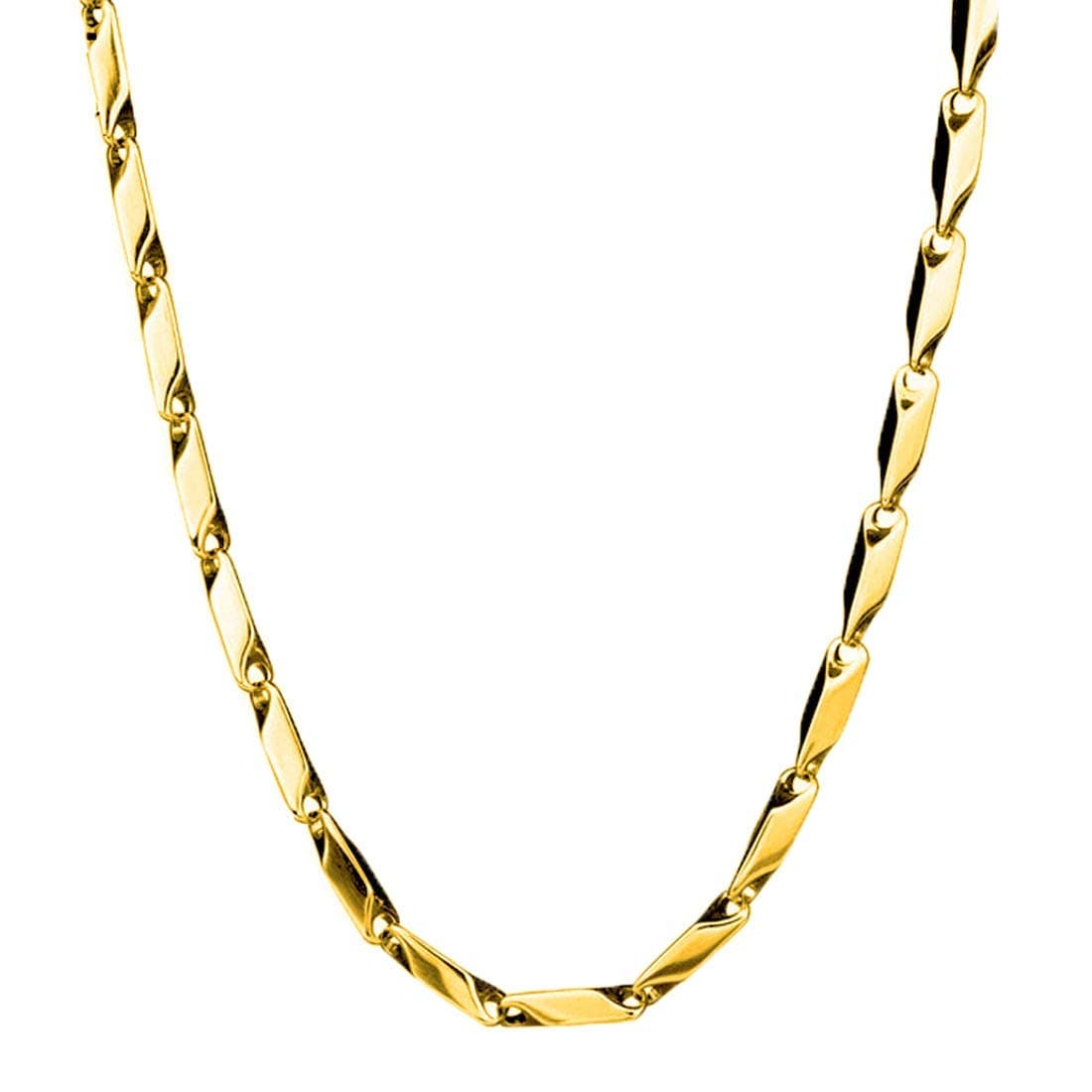 MEENAZ Fashion Jewellery Pure Stainless Steel Long rice platinum Gold plated Necklace hip hop Rice Neck Chains Chain for Men stylish Boys Women girls Boyfriend Gents