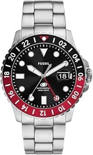 Fossil Blue GMT Silver Quartz Stainless Steel Watch FS6092
