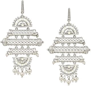 Shaya by Caratlane | 925 Silver| Srasta Step Earrings in Oxidised | Gifts for Womens & Girls
