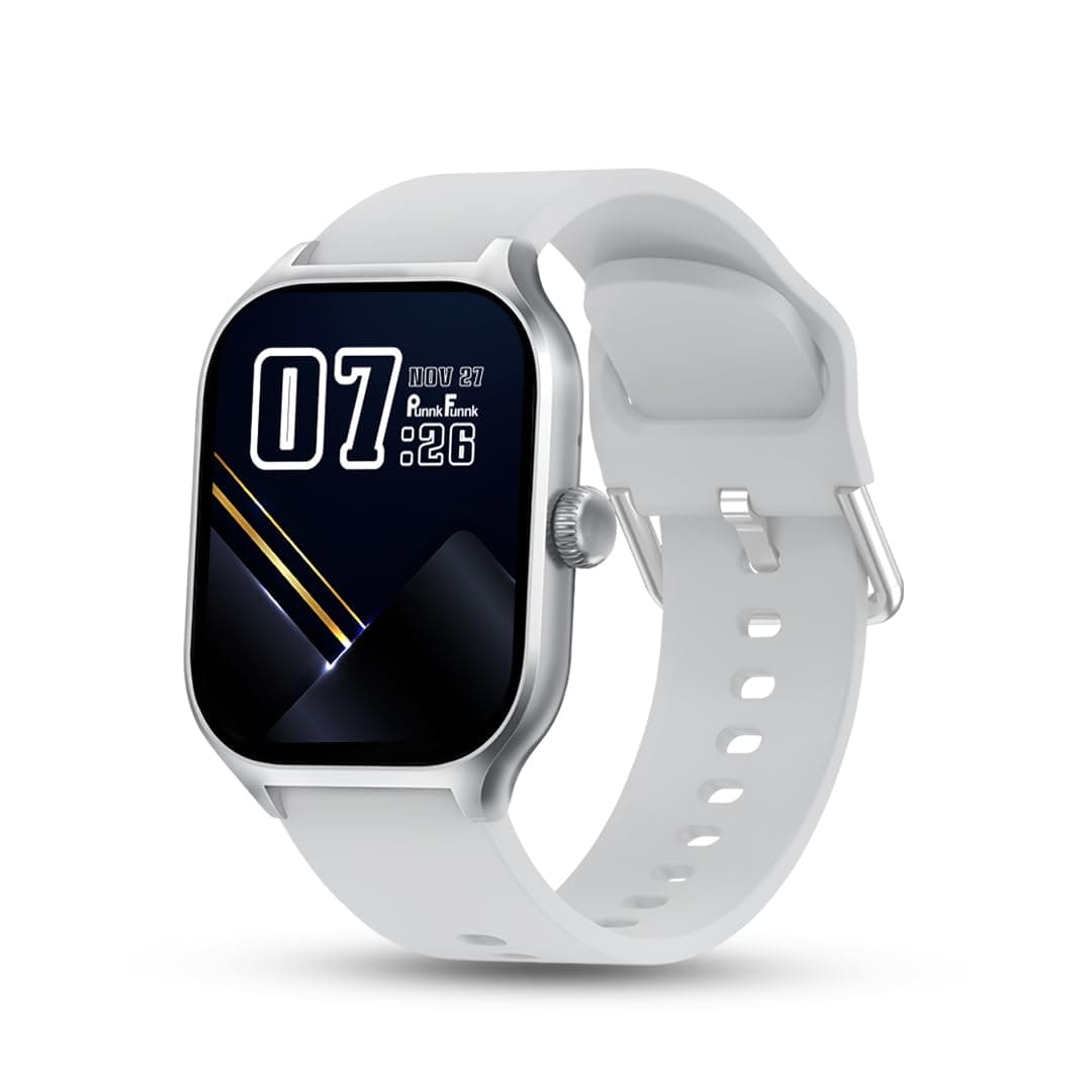 PunnkFunnk NovoLux HD Display Smartwatch for Men & Women Answer/Make Calls, Heart Rate Monitor, 113+ Sports Modes, Step Counter, IP68 Waterproof, Compatible with Android & iOS(Grey)