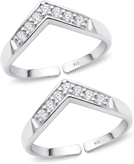 Parnika 925 Sterling Silver Toe Rings for Women | Adjustable Chandi Bichiya with CZ | Pure 92.5 Sterling Silver Leg Finger Rings | Everyday Wear | Certificate of Authenticity