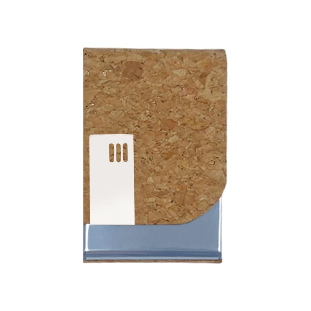 Giftana Card Holder/Visiting/Debit/Credit Business Card Holders for Men and Women, Steel Slim Pocket Card Holder with Magnetic Shut, Birthday Gifts, Corporate Gift for Employees (Cork)