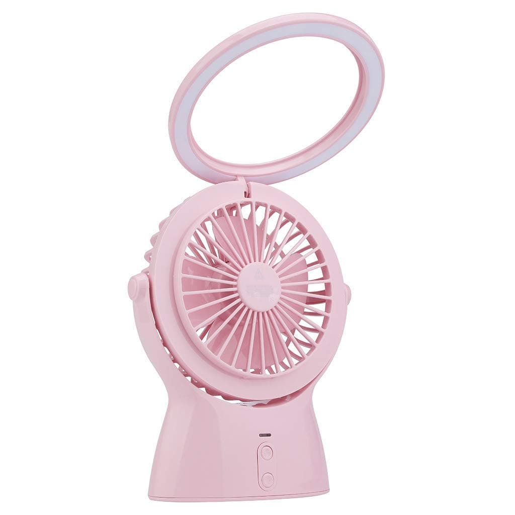 DEALFREEZ Portable USB Handheld Mini LED Night Light Desk Lamp Fan (Pink)