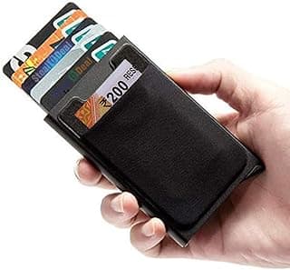 Stealodeal Stealodeal Black RFID Protected Aluminum pop Up Jacket Debit/Credit/ATM Card Holder (Unisex)