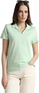 Van Heusen Women's Solid Regular Fit T-Shirt