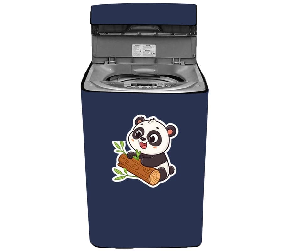 Amodori Top-load washing machine cover Suitable for Whirlpool 360° for 8.0 Kg to 10 Kg (63cms X 66cms X 106cms) Solid Blue bear playing print
