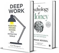 Deep Work & The Psychology of Money Book Set of 2 Paperback Collection | Productivity Success Finance Mindset Self Help Reading Books