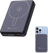 Beetel MagVibe Series WB10 Magsafe 10000mAh Magnetic 15W Wireless Power Bank for Apple iPhone, Samsung, OnePlus, All Smartphones | Qi Enabled Devices | 3M Ring in Box | Premium Finish | Black