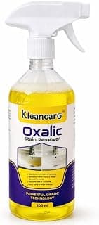 Oxalic Acid Stain Remover Spray 500ml (Trial Pack) | Removes Rust, Hard Water & Yellow Stains | Limescale Cleaner for Bathroom, Tiles, Sink, Tap & Kitchen | Heavy Duty Multipurpose Cleaner