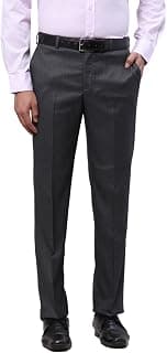 Park Avenue Men Smart Fit Stripe Pattern Poly Viscose Blend Pleatless Formal Trouser