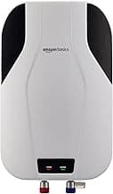 Amazon Basics 5.9L Instant Water Heater | 3KW | Geyser with PP Body & SS Tank | Corded Electric | Rust Proof | 4 Level Safety | White