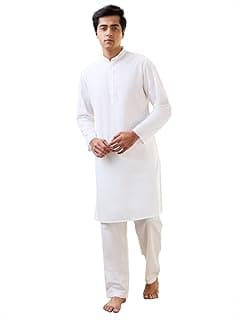 Raymond Men Comfort Fit Solid Pattern Pure Cotton Mandrin Collar Kurta Set