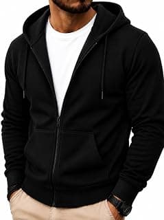 T.N.X Men's Hooded Zipper Sweatshirt | Full Zip Hoodie | Regular Fit | Solid | Casual Wear | Winter Wear
