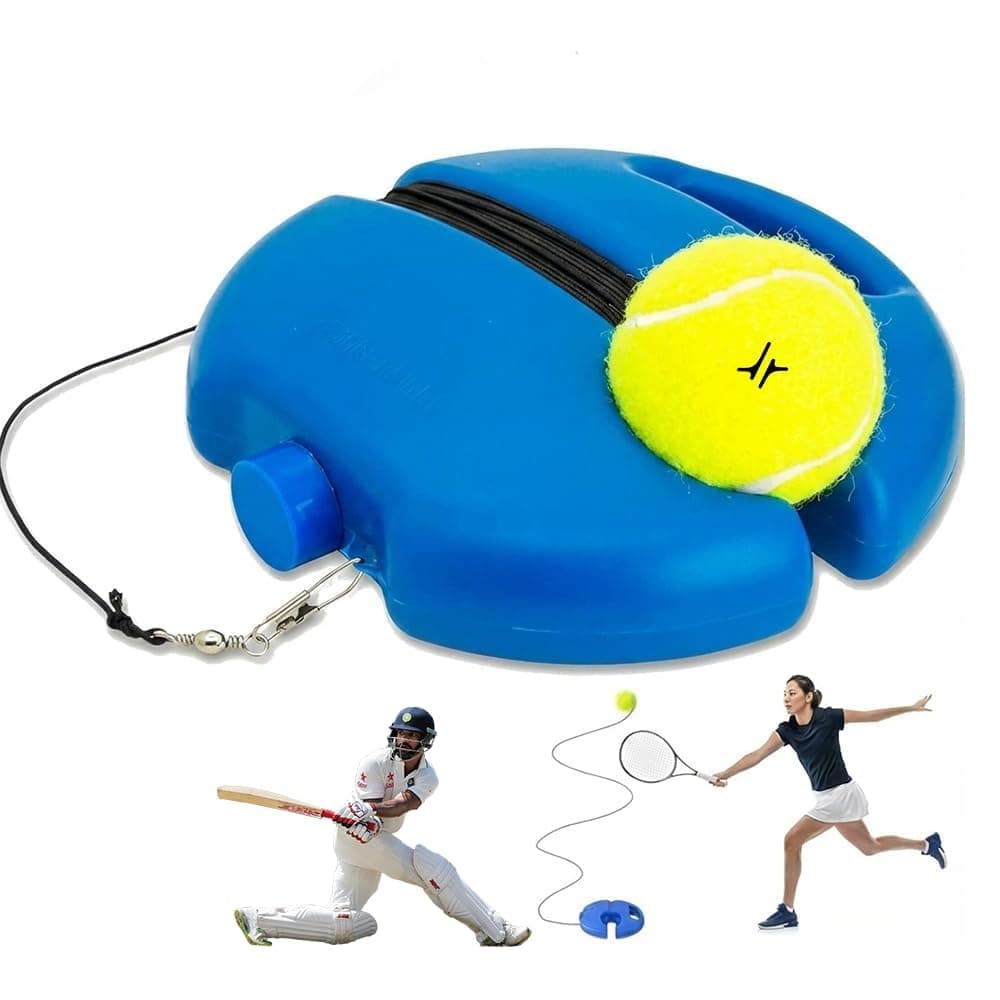 PULSEIT PulseITStrokeX Tennis Trainer Rebound Ball Set | Solo Tennis Practice Trainer with Elastic Rebound String & Heavy Stable Base | Self Training Equipment for Kids & Adults (Round)
