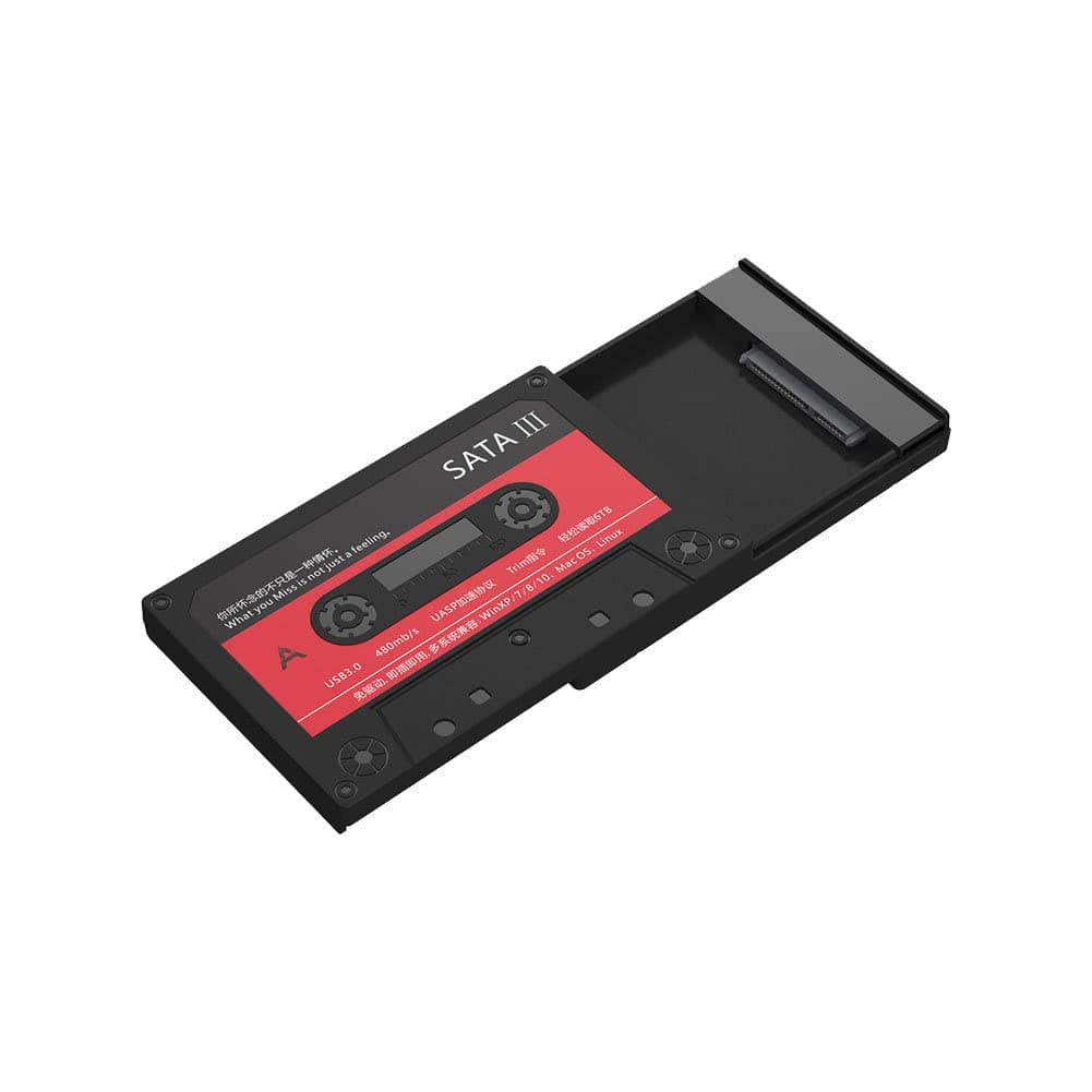 Etzin 2.5" External Hard Drive Enclosure, SATA III to USBfor HDD/SSD - Tool Free Installation, Transparent Design, Supports UASP and up to 4TB (USB 3.0-ENCLOSER)