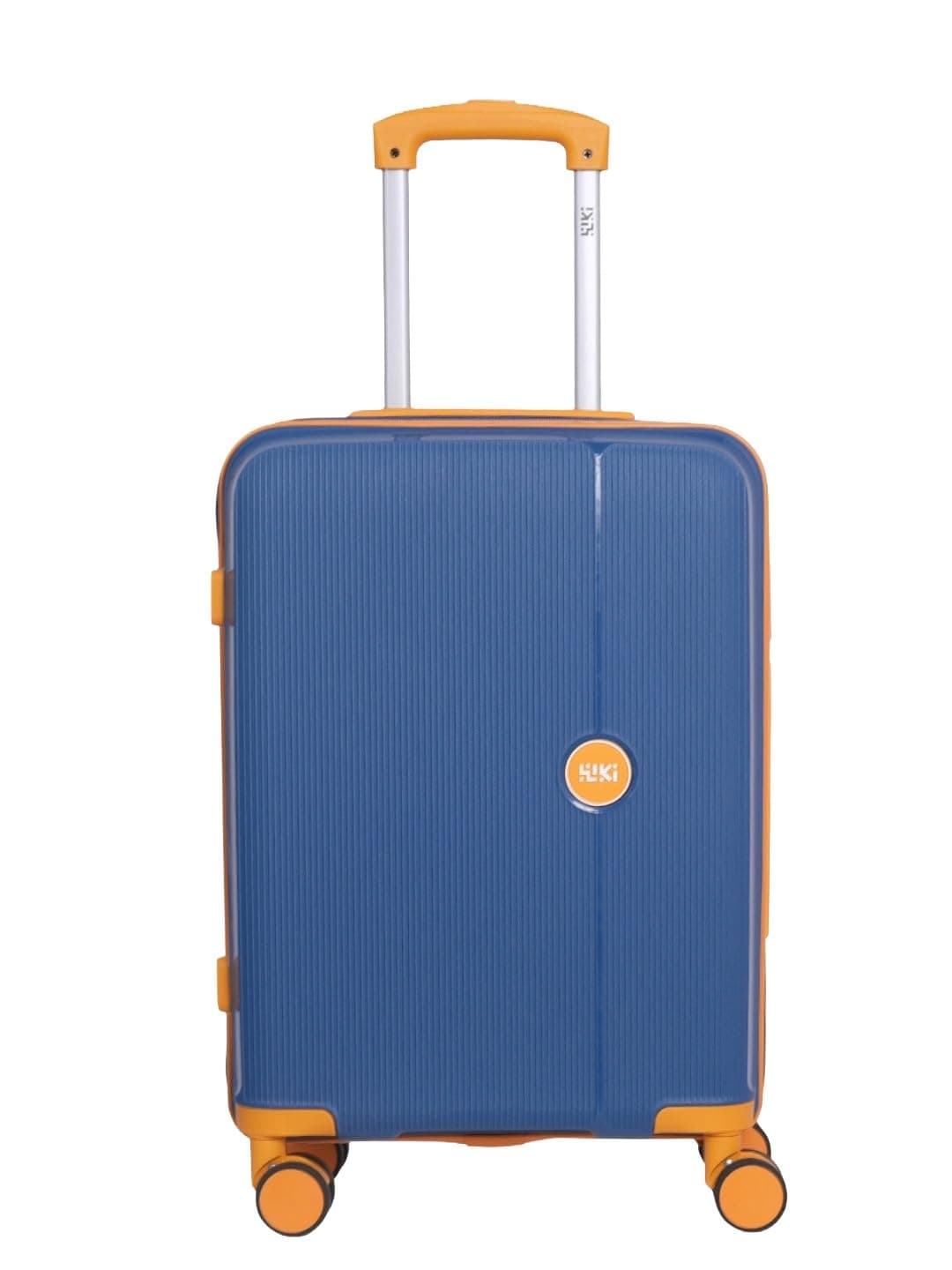 Wiki Zine Cabin Luggage 55 cm Polycarbonate Hard Shell Trolley Bag by Wildcraft| 8 Spinner Wheels | Lightweight Carry-On Suitcase with Combination Lock| Water Resistant Travel Luggage |Navy_Yllw