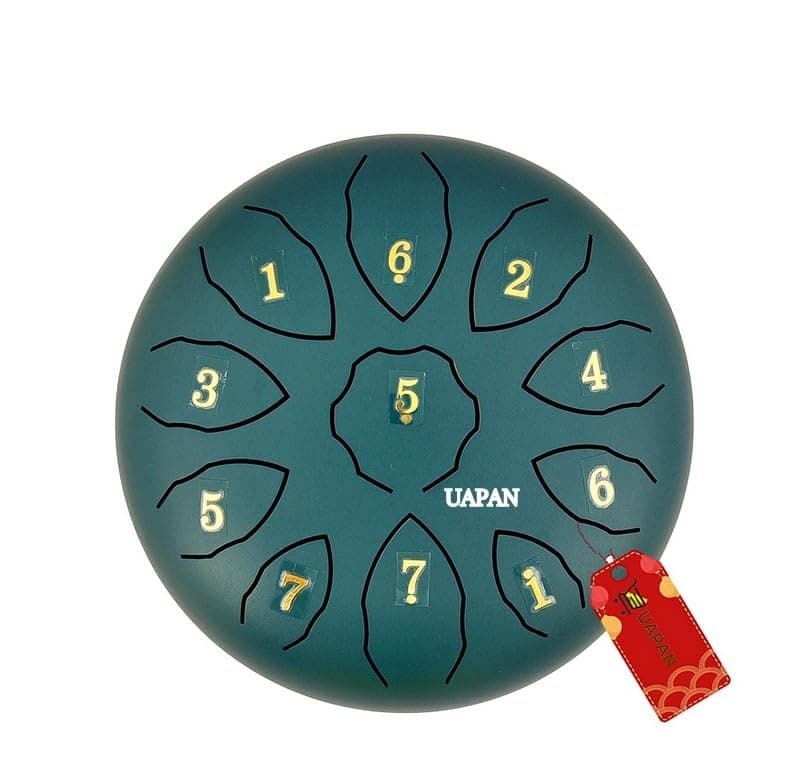 UAPAN Steel Tongue Drum 11 Note, 8 inch Percussion Instrument Handpan Drum with Bag, Music Book and Mallets for Kids and Adults Meditation Musical Education Concert Mind Healing Yoga