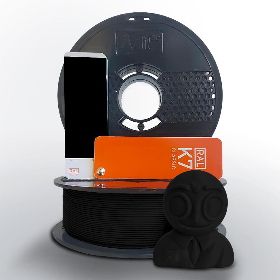 NFIL3D 1KG Net HS PLA+ Raven Black- 3D Printer Filament |1.75mm| Accuracy - +/- 0.015mm | 1000g 3D Filament, 250g Spool & 350g Packaging Weight (Total Weight 1.6KG) | (3.52 lbs)