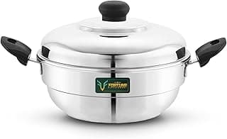 Fortuna Idli Steamer Stainless Steel | 2 Plate, 8 Idlis | Idli Pot/Idli maker stainless steel, Gas & Induction compatible | Small idli maker | Multi Kadai (8 Idly)
